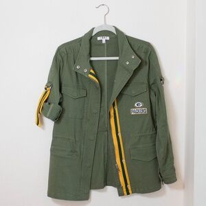 Women's WEAR By Erin Andrews Olive Green Bay Packers Full-Zip Utility Jacket
